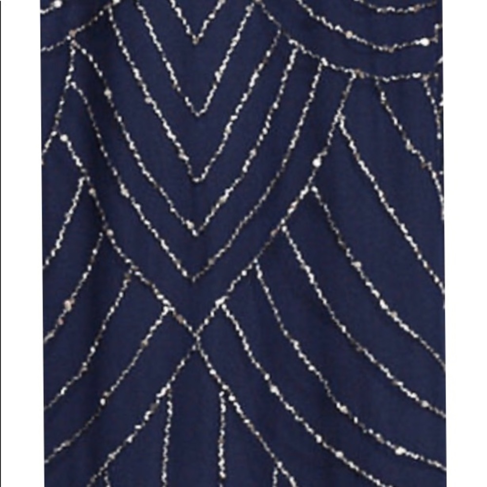 Adrienne Papell Art Deco Navy Dress - Picture 11 of 11